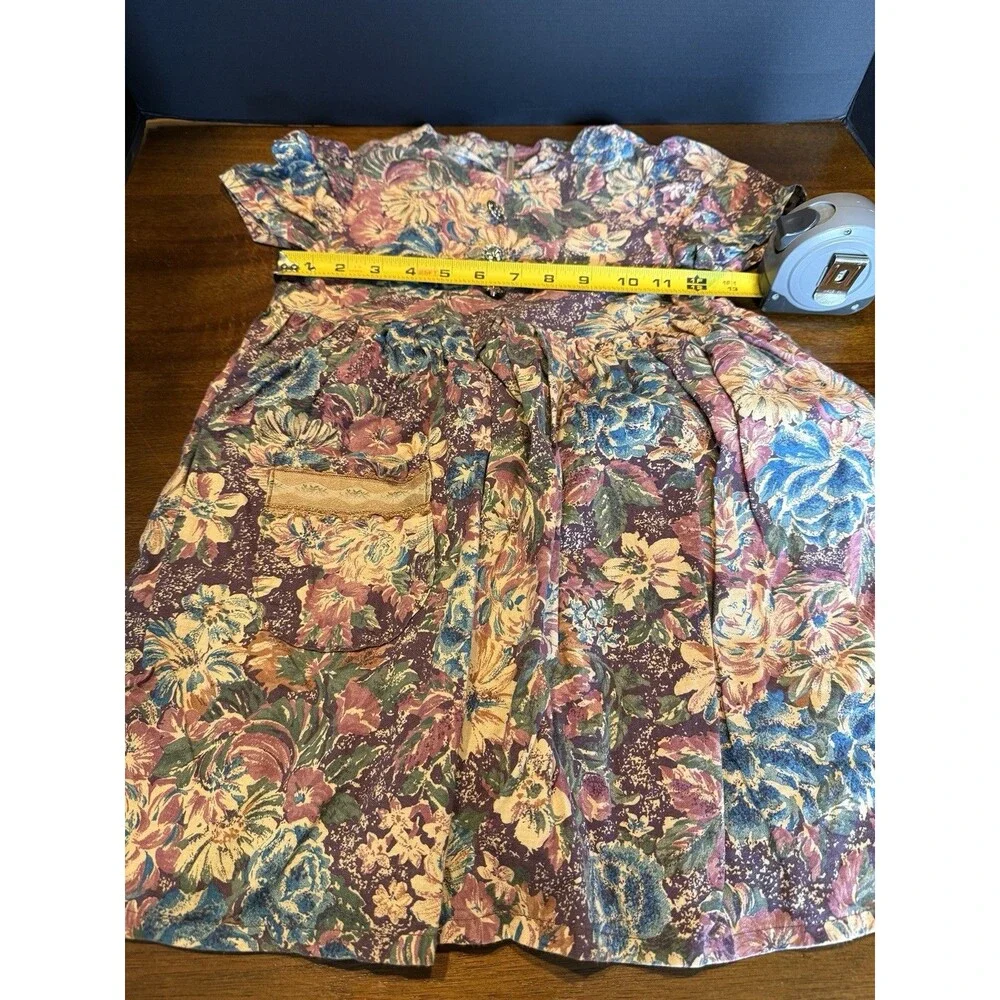 Vintage 90s Floral Print Girls Dress